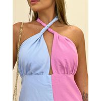 Vestido July Azul/rosa