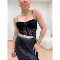 Corset Renda Preto