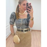 Cropped Lastex Estampado