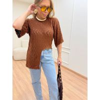 Blusa Assimétrica Marrom