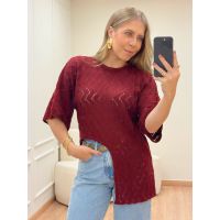 Blusa Assimétrica Cereja