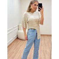 Blusa Assimétrica Nude