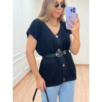 Colete Eva Tricot Preto