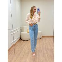 Calça Reta Marmorizada