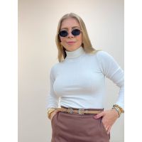 Blusa Gola Canelada Branca