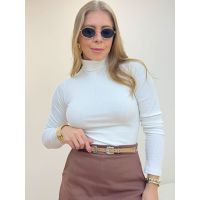 Blusa Gola Canelada Branca