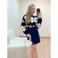 Blusa Tricot Elaine Azul