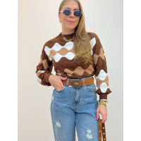 Blusa Tricot Elaine Marrom