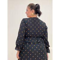 Vestido Poá Preto