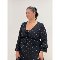 Vestido Poá Preto