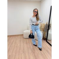 Body Listrado Branca