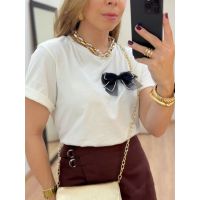 T-shirt Basic Glam Branca