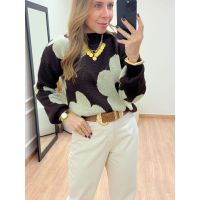 Blusa Flowers Marrom