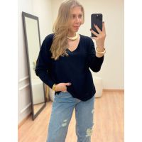 Blusa Poliana Manga Longa Preta