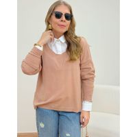 Blusa Poliana Manga Longa Nude