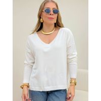 Blusa Poliana Manga Longa Off White