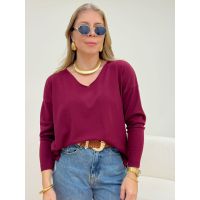 Blusa Poliana Manga Longa Vinho