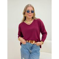 Blusa Poliana Manga Longa Vinho