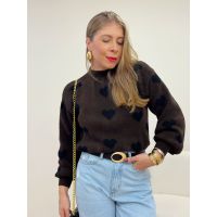 Blusa Love Marrom