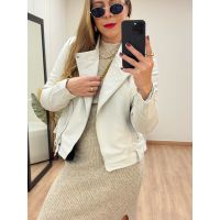 Jaqueta Couro Eco Off White
