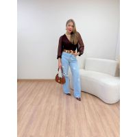 Body Tule Marrom