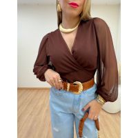 Body Tule Marrom