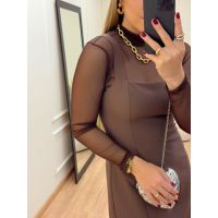 Vestido Laura Marrom
