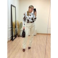Blusa Flora Areia