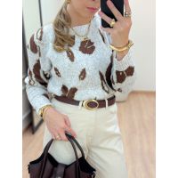 Blusa Flora Areia