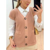 Colete Eva Tricot Nude