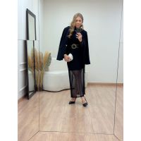 Vestido Tule Midi Preto