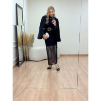 Vestido Tule Midi Preto