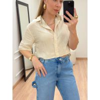 Camisa Cropped Amábile Bege