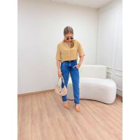 Camisa Cropped Amábile Camel