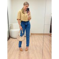 Camisa Cropped Amábile Camel