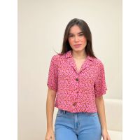 Camisa Cropped Onça Rosa