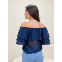 Blusa Ombro A Ombro Azul