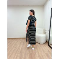 Vestido Malha Listrado