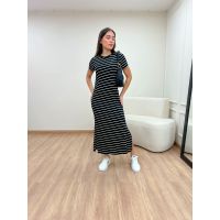 Vestido Malha Listrado