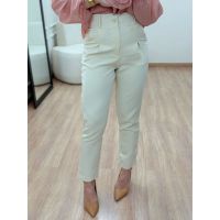 Calça Alfaiataria Reta Off White