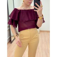 Blusa Ombro A Ombro Vinho