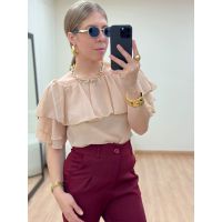 Blusa Ombro A Ombro Bege