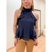 Blusa Babados Azul