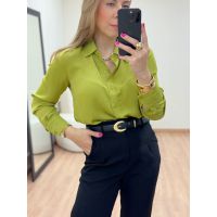 Camisa Acetinada Pistache