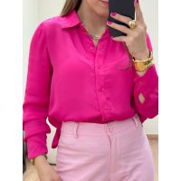 Camisa Acetinada Rosa