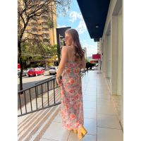 Vestido Tule Floral Azul