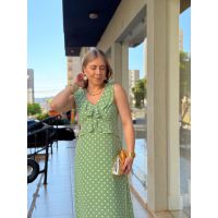 Vestido Poá Verde