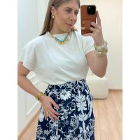 Blusa Malu Gola Redonda Branca