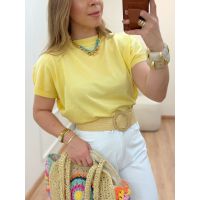 Blusa Malu Gola Redonda Amarela