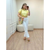Blusa Malu Gola Redonda Amarela